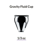 Gaahleri product card: Gravity Fluid Cup, 1/3 oz, cup with knurled lid, captioned with no finish grade