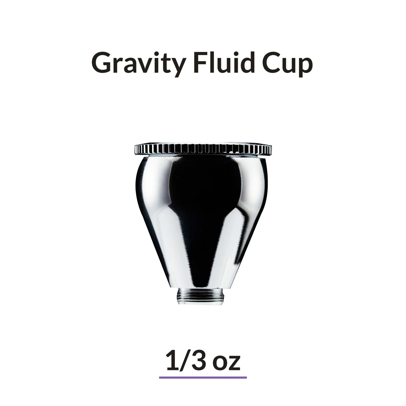 Gaahleri product card: Gravity Fluid Cup, 1/3 oz, cup with knurled lid, captioned with no finish grade