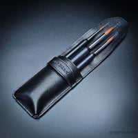 da Vinci Cosmotop-Spin Travel Brush Set 1573 in black protective case with three synthetic round brushes


