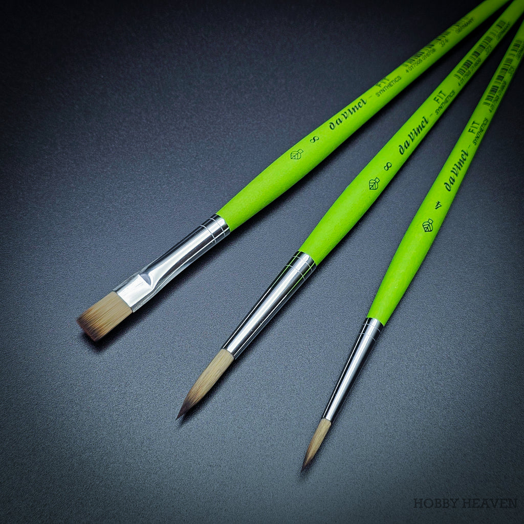 da Vinci FIT Series 4209 Synthetic Brush Set displaying all 3 ergonomic brushes for comfortable painting