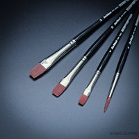 da Vinci TOP-ACRYL Series 4220 Brush Set displaying all 4 premium synthetic brushes for acrylic and oil painting
