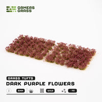 Sheet of 70 Dark Purple Flowers - Wild tufts, displaying variety of shapes and sizes of realistic, dark purple petal-covered flower clusters
