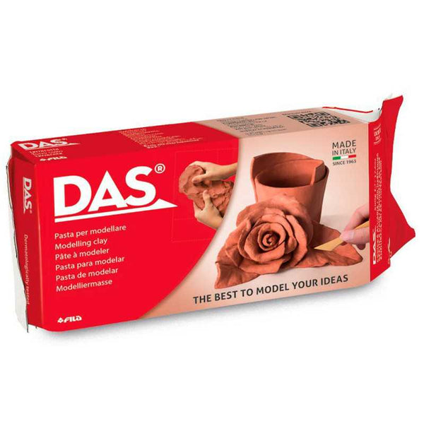 DAS Modelling Clay Terracotta 500g packaging and modeling example