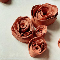 Example of handmade terracotta roses made with DAS Modelling Clay