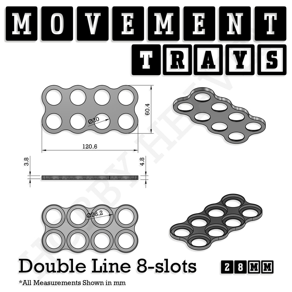28mm Movement Trays for Tabletop Games | Wargaming | Full Range