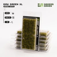 Gamers Grass Dry Green XL 12mm - Wild XL Tufts packaging, featuring diverse prairie and woodland undergrowth imagery
