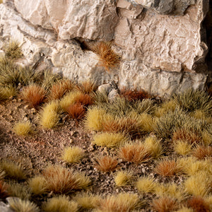 Realistic arid diorama featuring the Dry Steppe Set, showcasing a diverse dry landscape with sparse desert vegetation and sun-scorched grasslands