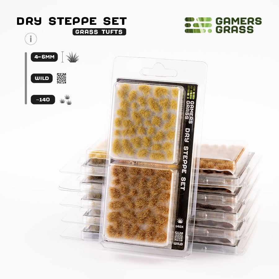 Gamers Grass Dry Steppe Set packaging, featuring arid landscape and dry vegetation imagery