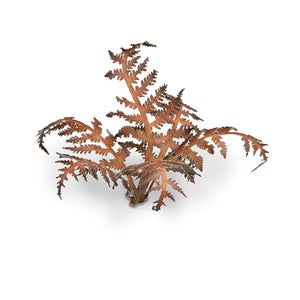 Close-up of a single laser-cut Dry Bracken fern leaf, highlighting intricate autumnal frond structure on white background