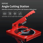 DSPIAE panel Angle Cutting Station: the red AT-AC with 180° stepless angle adjustment