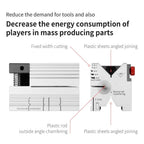 DSPIAE Hobby Cube panel: fixed width cutting, angled sheet joining and plastic rod chamfering