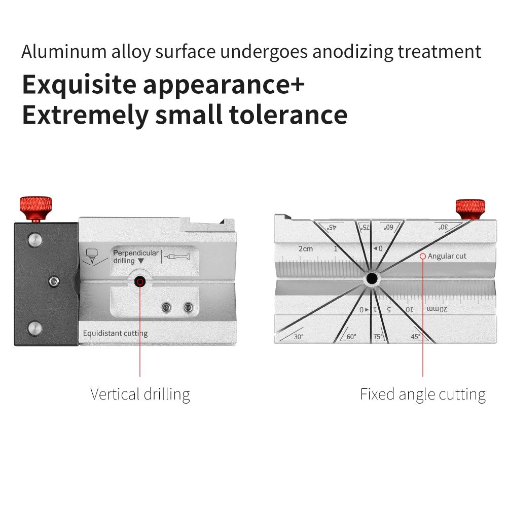 DSPIAE Hobby Cube panel: anodised aluminium, vertical drilling guide and fixed angle cutting slots