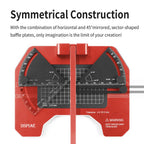 DSPIAE Symmetrical Construction panel: top view, mirrored 45° sector plates either side of the blade