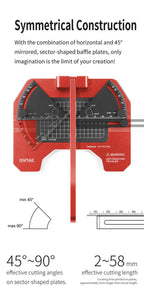 DSPIAE panel: cutting angles 45° to 90° on the sector plates and a 2-58 mm cutting length