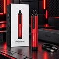 DSPIAE AT-ED01 Orbit electric hand drill in red beside its white Orbit Electric Drill box and a USB charging cable