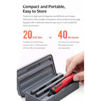 DSPIAE Compact and Portable panel: the Orbit in its storage case with two racks for 20 drill bits or 40 bit heads