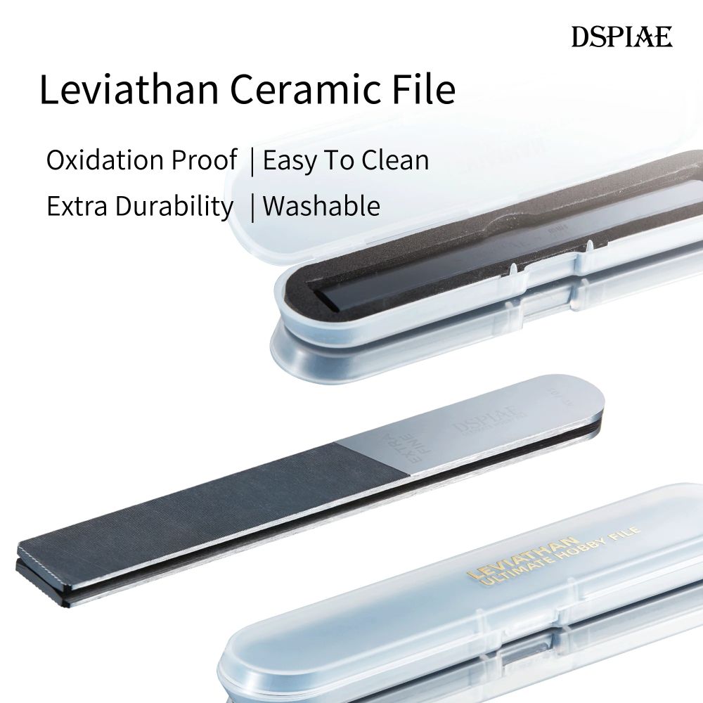 DSPIAE Leviathan Ceramic File panel: oxidation proof, easy to clean, washable, shown with a clear case