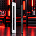 DSPIAE AT-FX01 #400/#800 DLC stainless steel file and its white box on a workbench lit in red