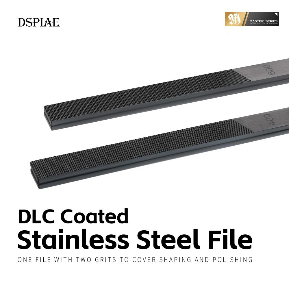 DSPIAE DLC Coated Stainless Steel File title panel: two files marked 400 and 600