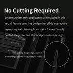 DSPIAE No Cutting Required panel: seven stainless steel applicators with a split tip that holds the glue