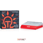 DSPIAE AT-RS Photo Etched Rolling Set box beside the red groove block holding six steel rods