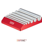 DSPIAE AT-RS red aluminium rolling block with six stainless steel rods of different diameters