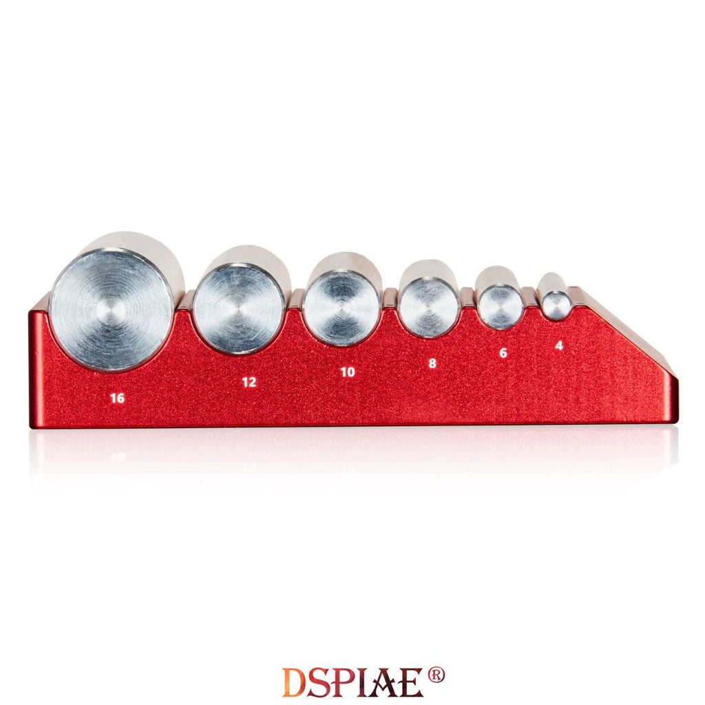 End view of the DSPIAE AT-RS block: rods sitting in grooves marked 16, 12, 10, 8, 6 and 4