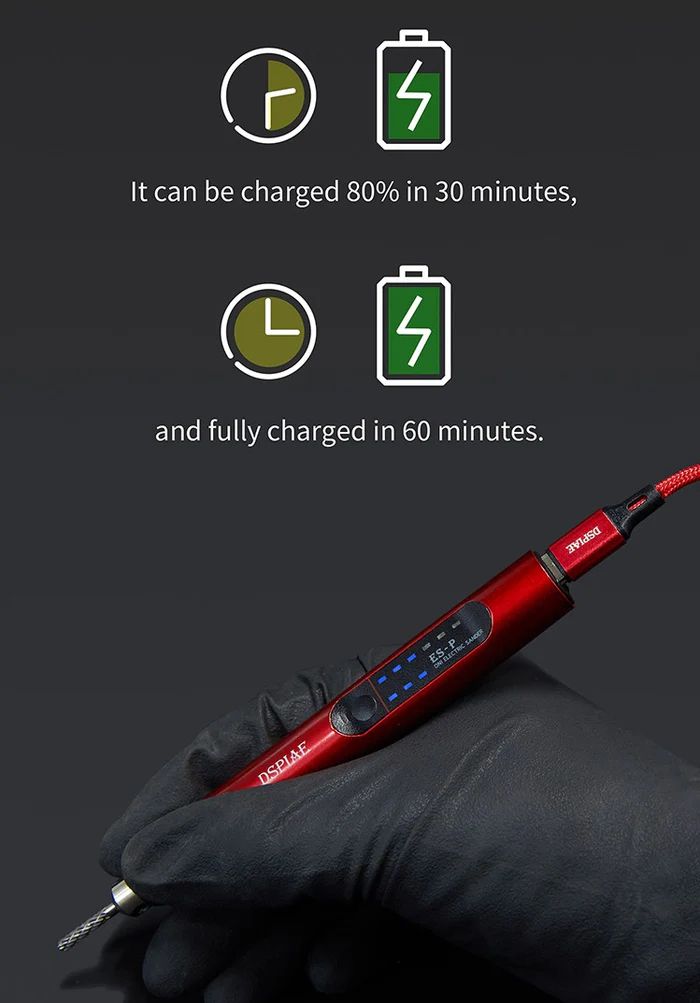 DSPIAE Efficient Charging panel: 80% in 30 minutes, full in 60 minutes, the pen charging on its USB-C cable