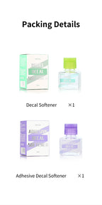 DSPIAE packing details: ETC-03 Decal Softener and ETC-04 Adhesive Decal Softener, one bottle and box each
