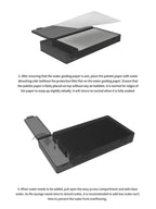 DSPIAE usage steps 3-4: lay the palette paper on the wet guiding paper; add water through the end compartment