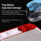 DSPIAE Top Water Injection panel: water poured into the corner port without lifting the paper