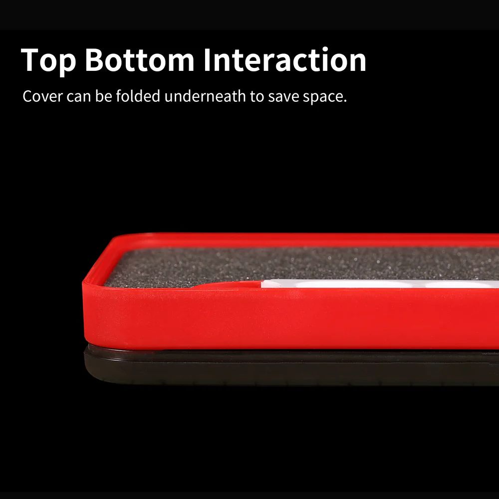 DSPIAE Top Bottom Interaction panel: the lid folded underneath the tray to save space