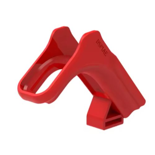 Close-up of one red PT-AR airbrush slot with its curved lip