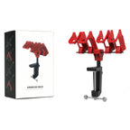 DSPIAE PT-AR box and the assembled rack on its black G clamp, on white