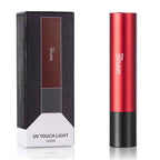 DSPIAE UV-T UV touch light on white beside its black and red retail box