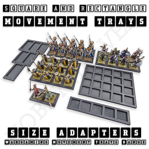 Square and Rectangle Movement Trays Adapters for Tabletop Games