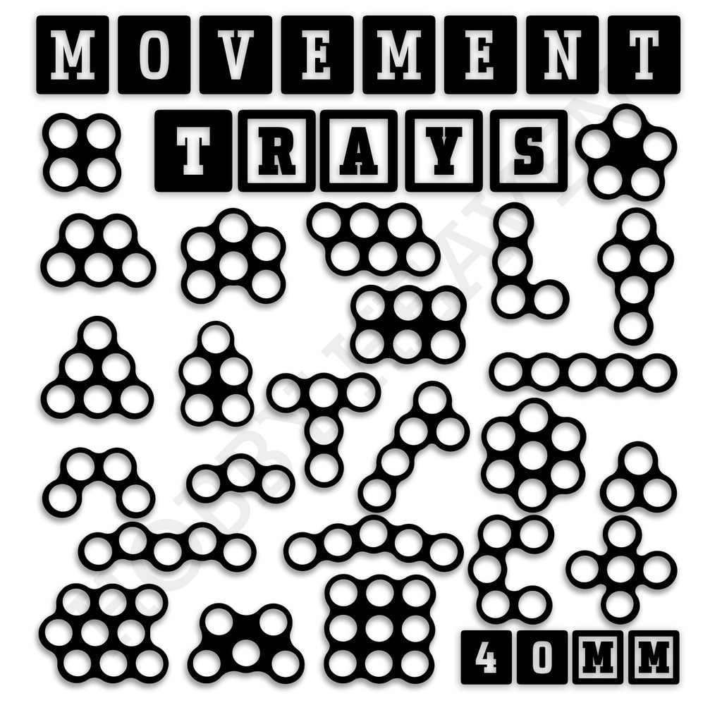 40mm Movement Trays for Miniatures | Tabletop Wargames Compatible | Full Range