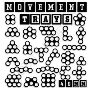 40mm Movement Trays for Tabletop Games | Warhammer Compatible | Full Range