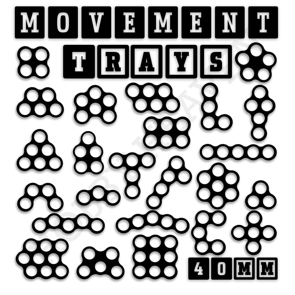 40mm Movement Trays for Tabletop Games | Warhammer Compatible | Full Range