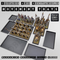 Rectangle Movement Trays | Cavalry & Monsters | 50×25-100×60mm | OBS System