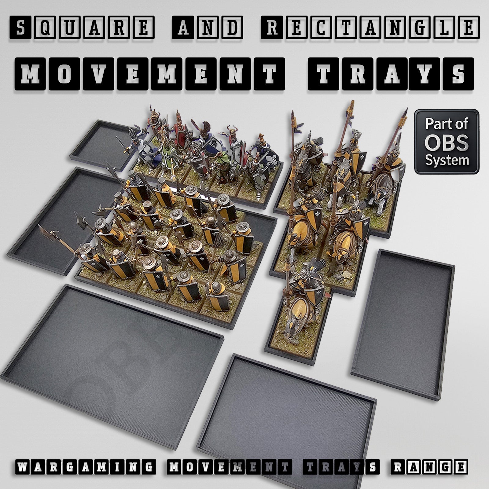 Square Movement Trays | OBS System | 20mm 25mm 30mm 40mm 50mm Bases