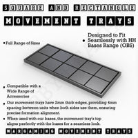 Square and Rectangle Movement Trays for Tabletop Games | Warhammer Compatible | Full Range
