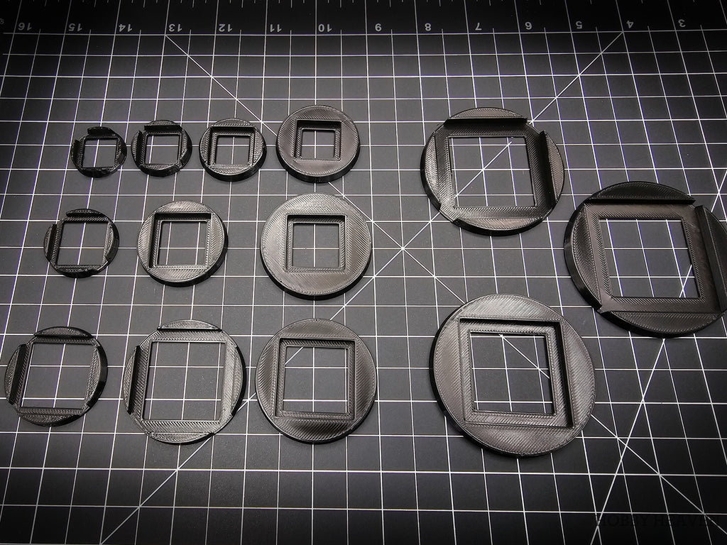 Square to Round Base Converters 3D Print Full Range