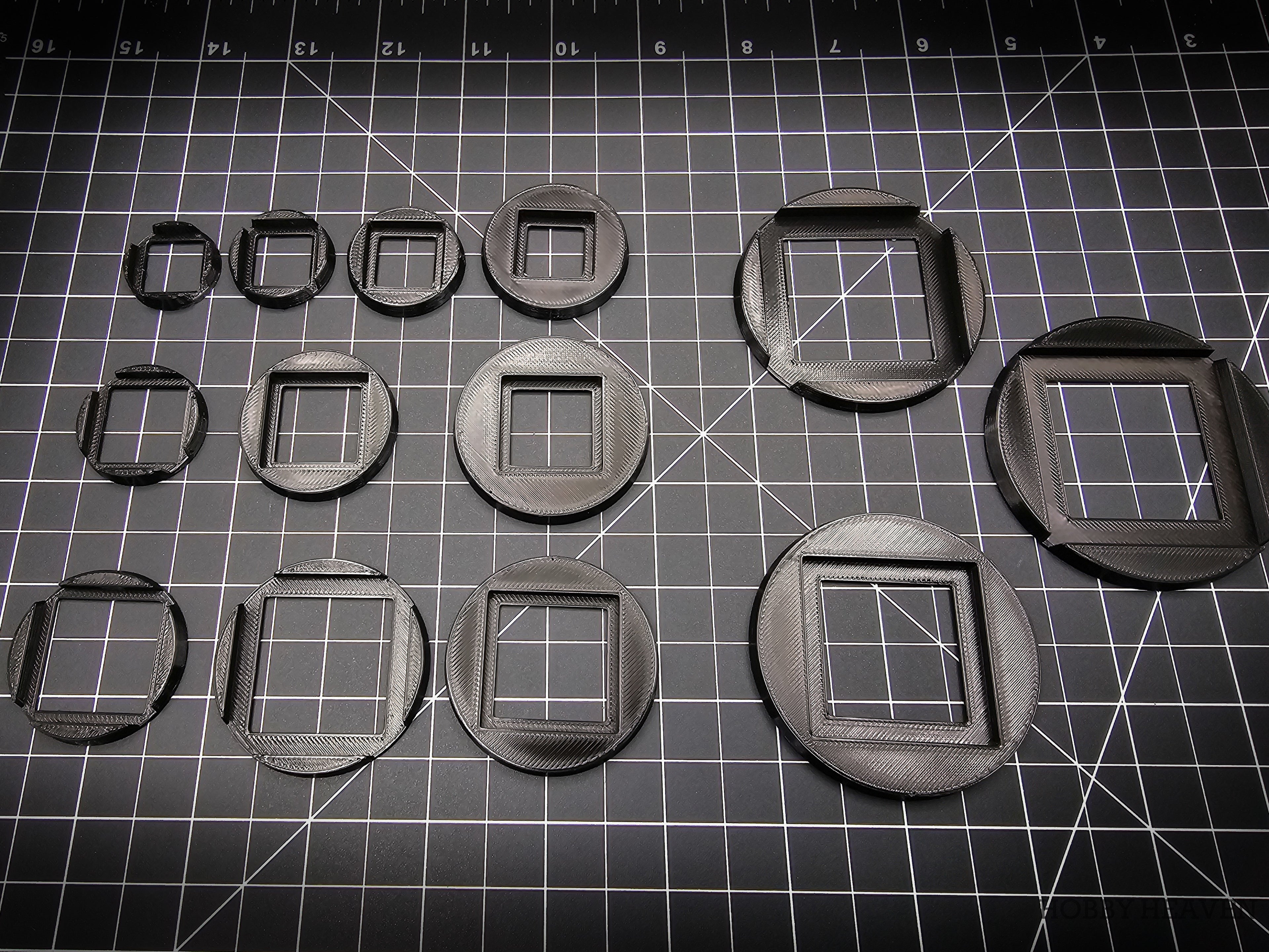 Square to Round Base Converters 3D Print Full Range