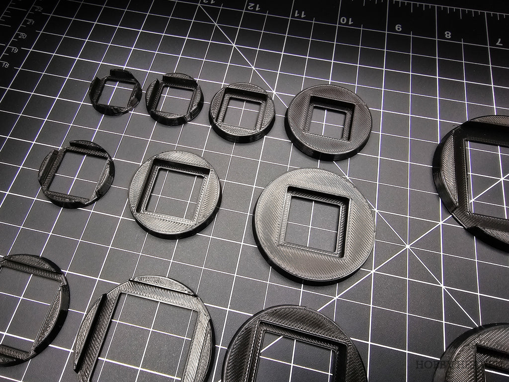 Square to Round Base Converters 3D Print Full Range