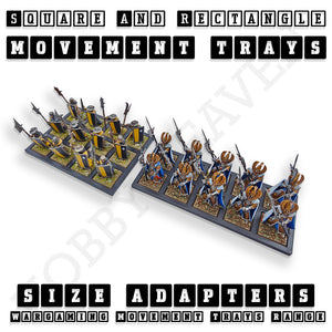 Square and Rectangle Movement Trays Adapters for Tabletop Games