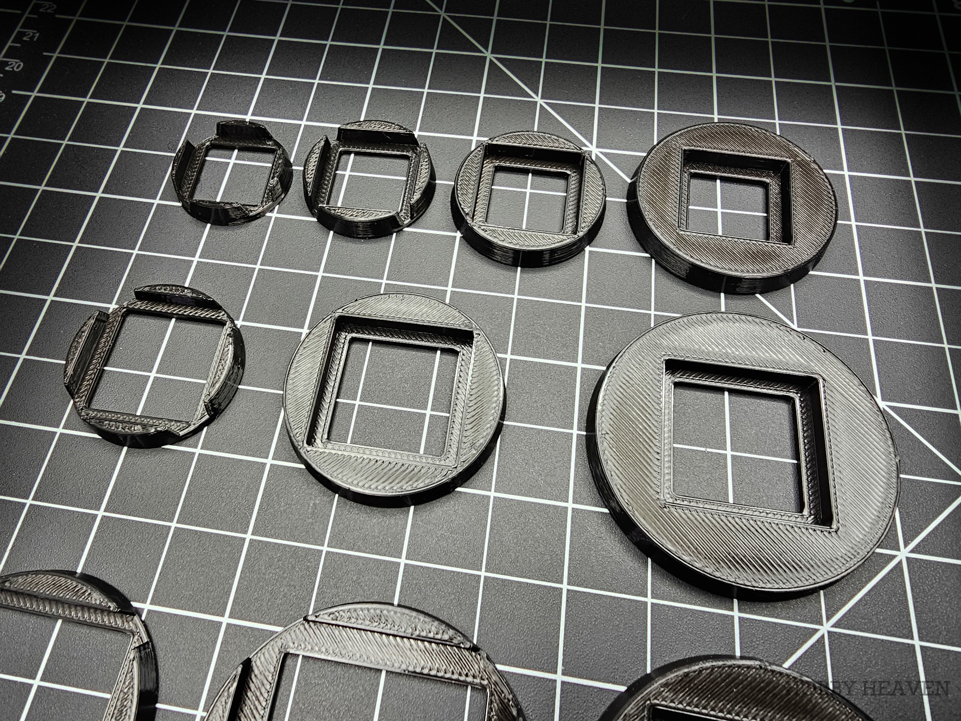 Square to Round Base Converters 3D Print Full Range