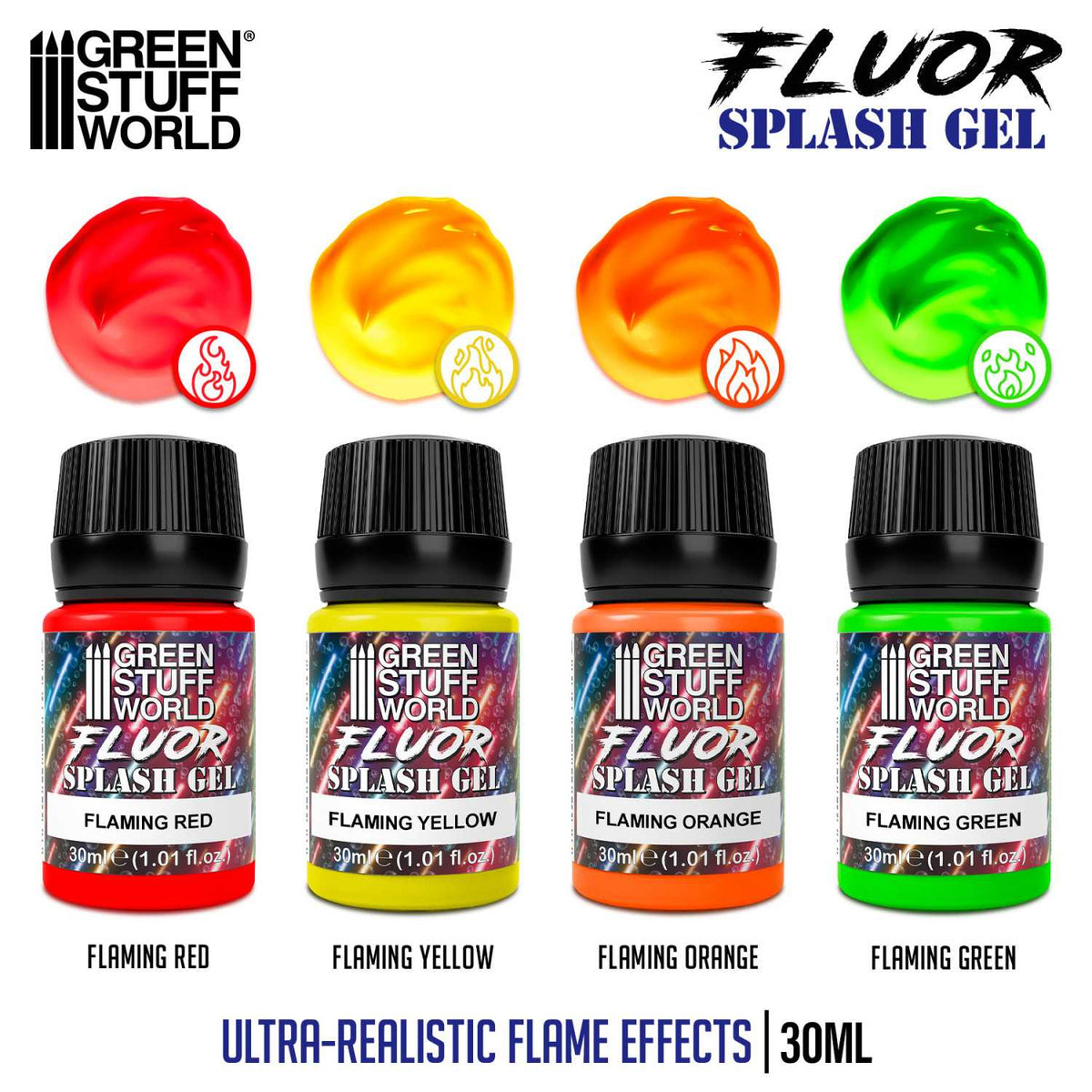 Green Stuff World Flaming Splash Gel Set – 4×30ml