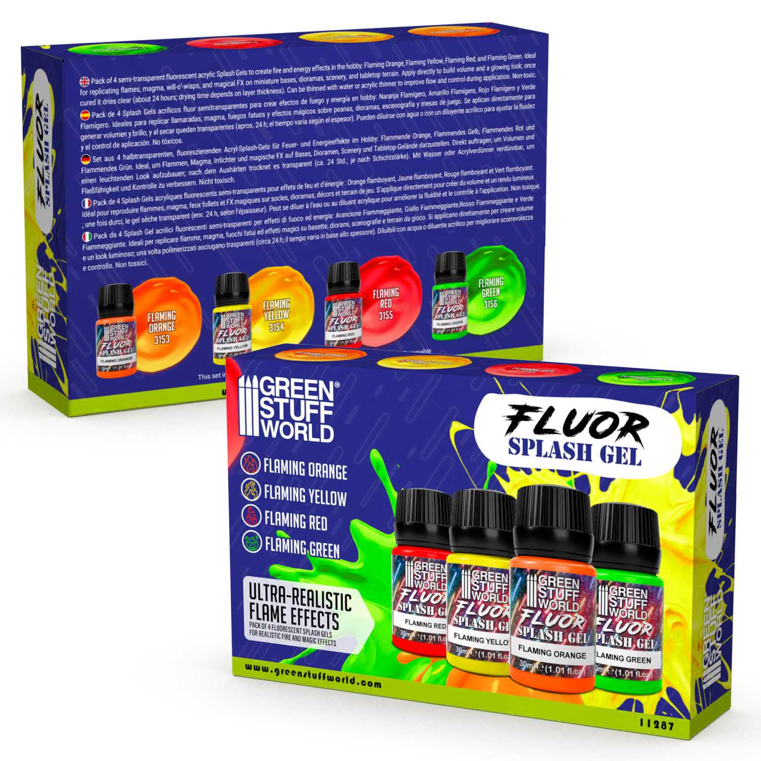 Green Stuff World Flaming Splash Gel Set – 4×30ml