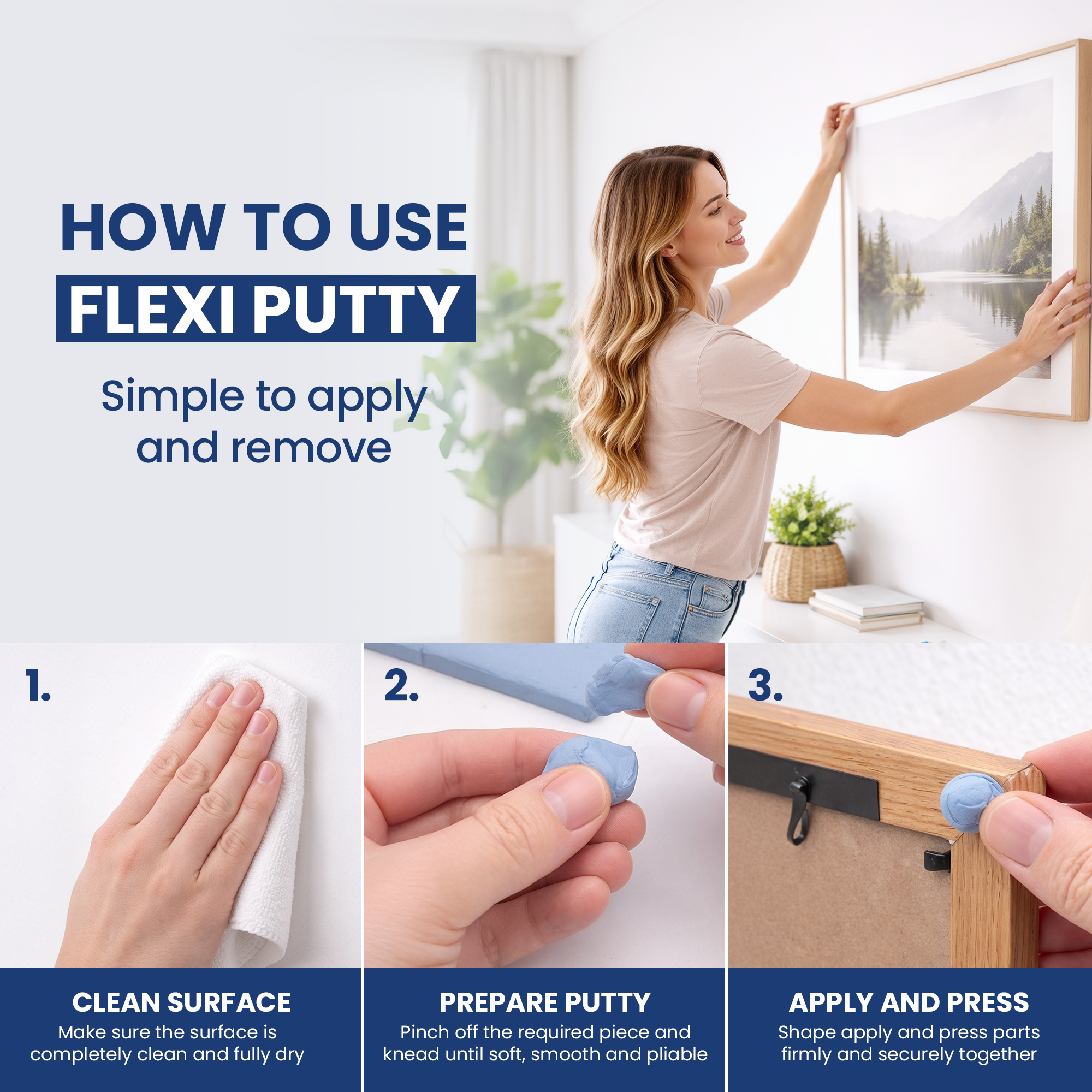 How to use Flexi Putty blue reusable adhesive for mounting and hobby applications